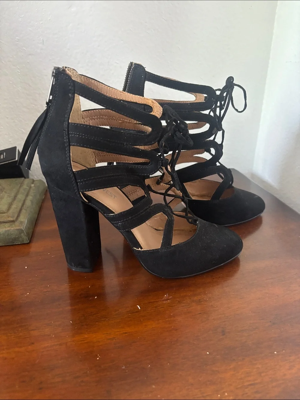 Black Lace-Up High Heel Pumps - Women Shoes Nine West
